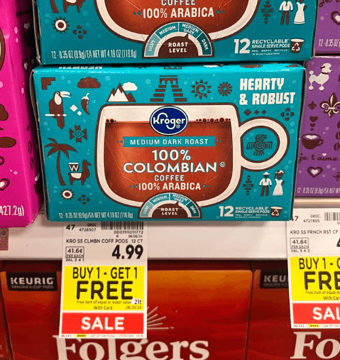 Kroger Coffee K-cups shelf image