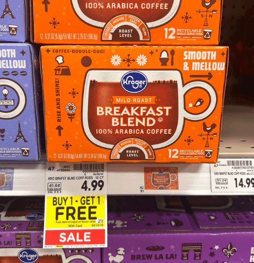 Kroger Coffee K-cups shelf image