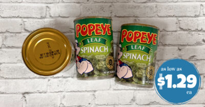 Popeye's Canned Spinach kroger krazy