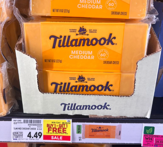 Tillamook Cheese Kroger Shelf Image