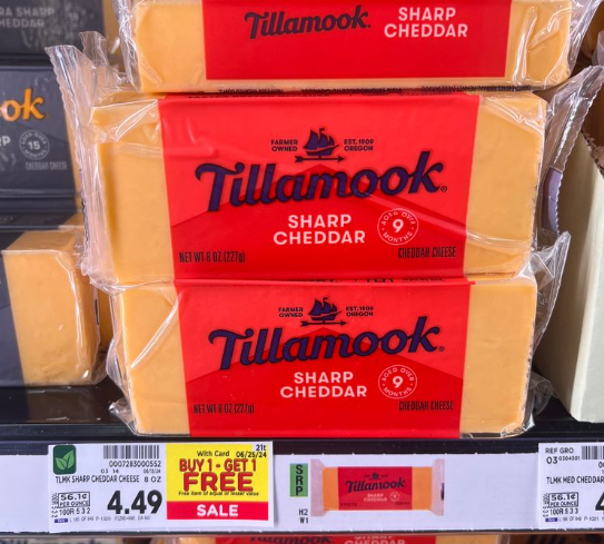 Tillamook Cheese Kroger Shelf Image