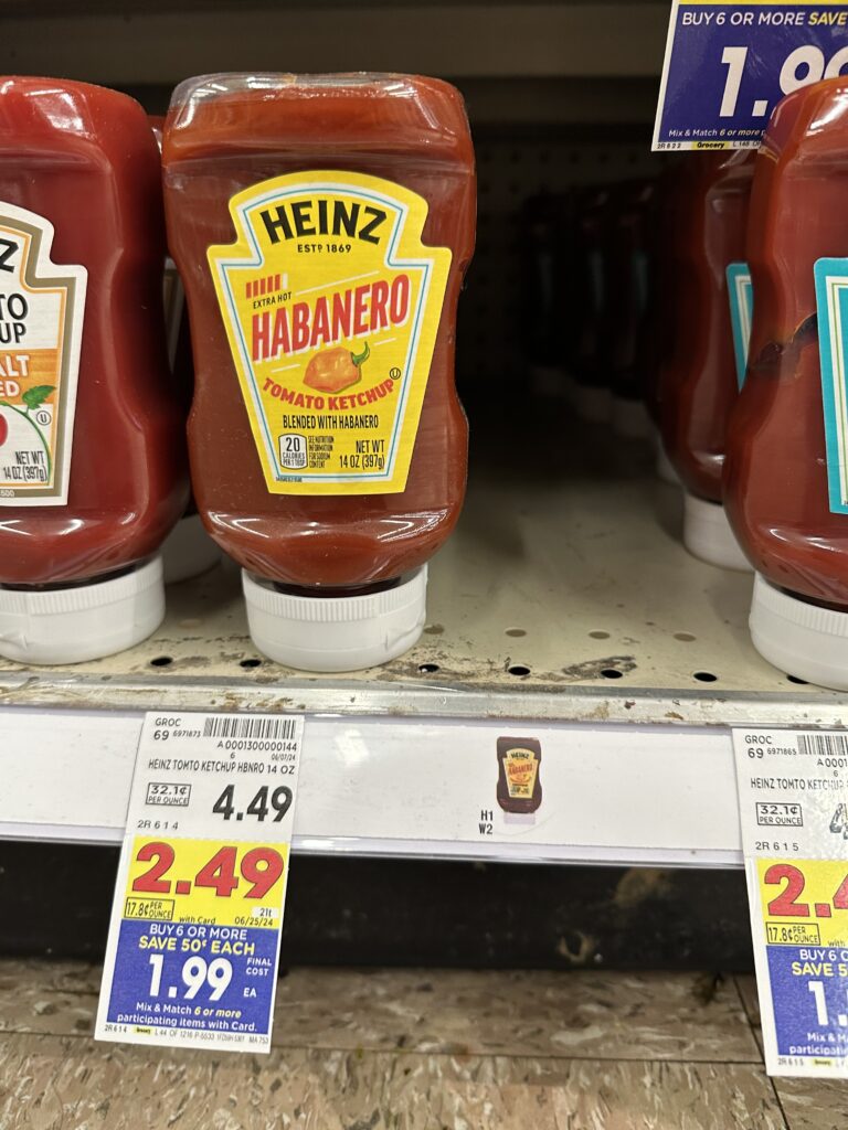 heinz spicy ketchup kroger shelf image