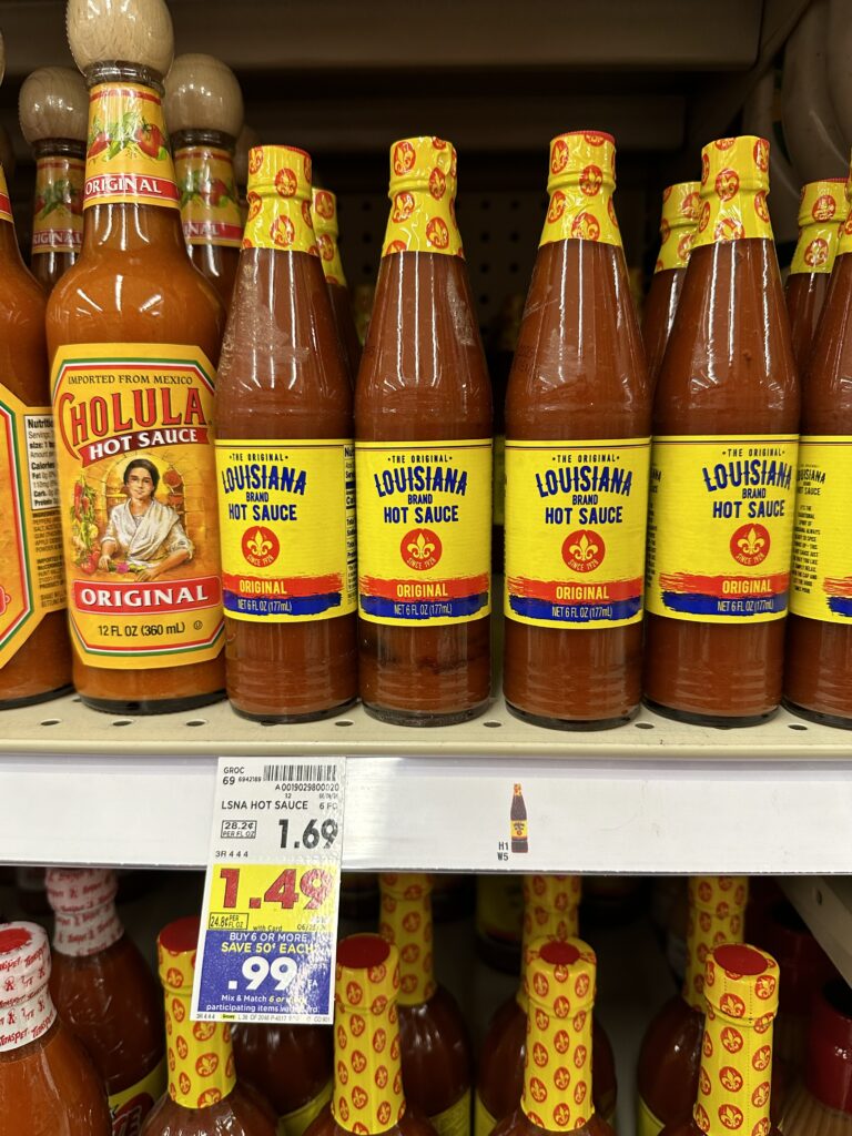 louisiana hot sauce kroger shelf image (1)