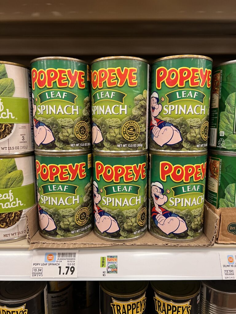 popeyes canned spinach kroger shelf image