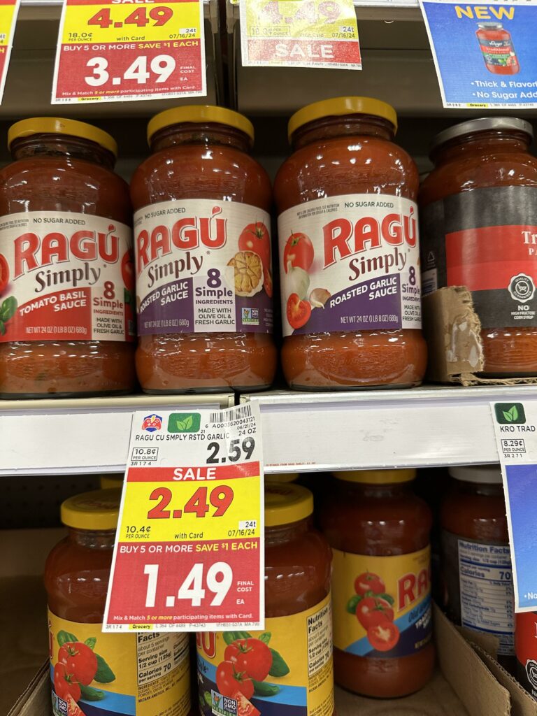 ragu pasta sauce kroger shelf image (1)