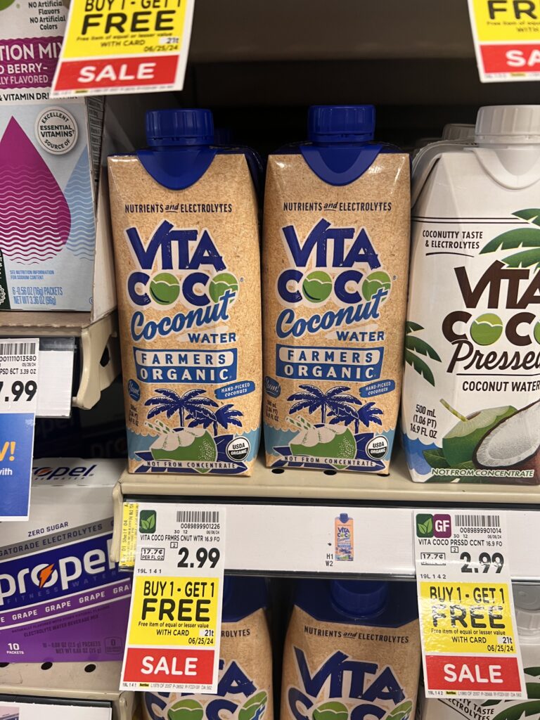 vitacoco coconut water kroger shelf image (1)