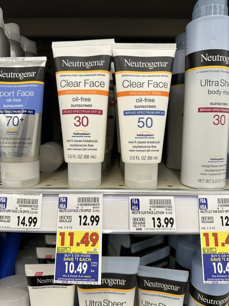 Neutrogena Sun Kroger Shelf Image