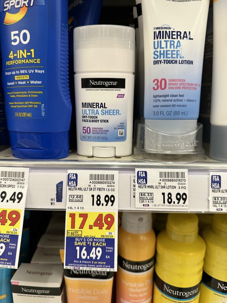 Neutrogena Sun Kroger Shelf Image