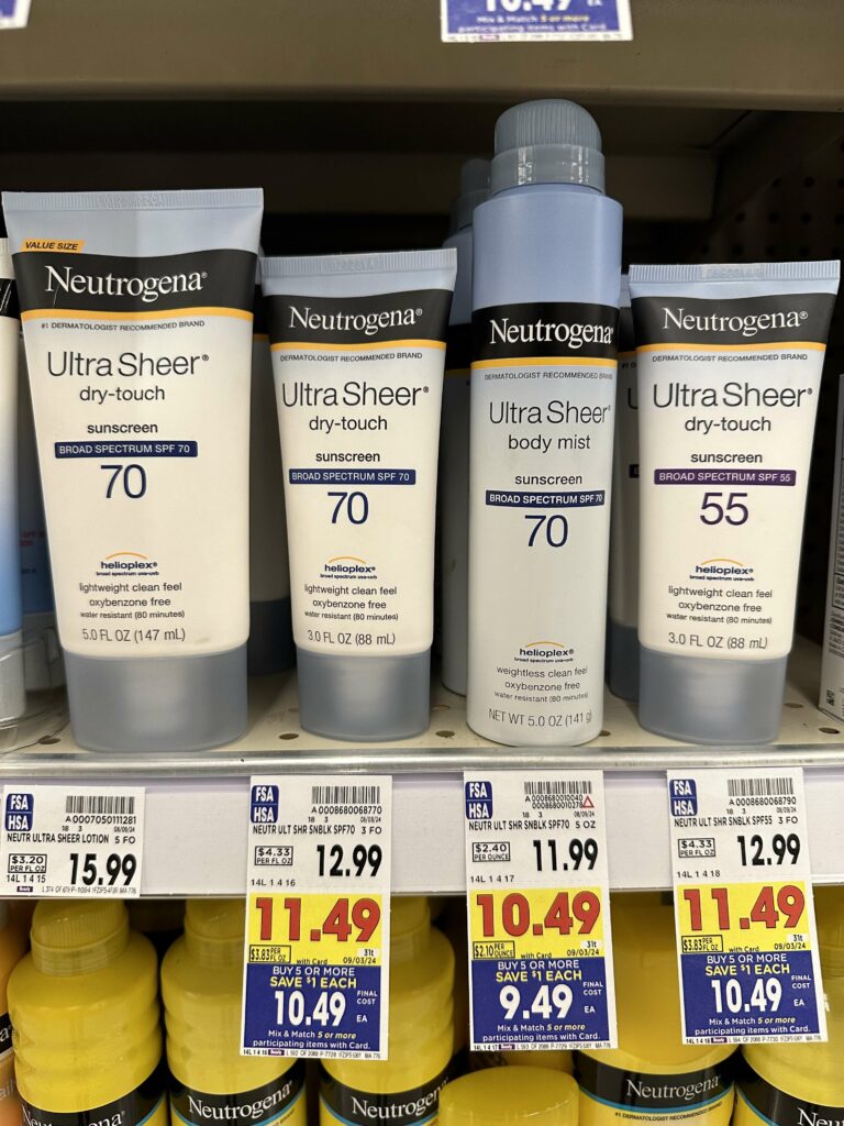 Neutrogena Sun Kroger Shelf Image