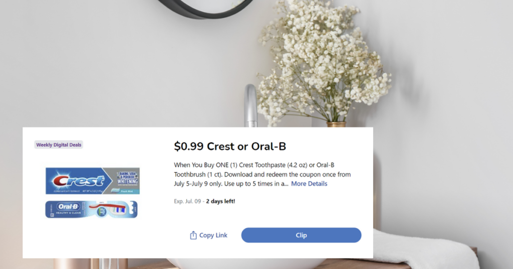 Crest toothpaste and toothbrush kroger digital coupon