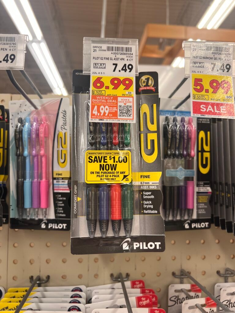 pilot g2 pens kroger shelf image