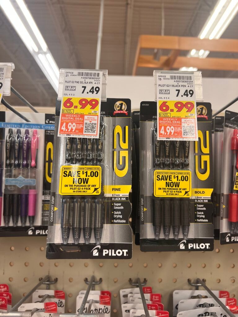 pilot g2 pens kroger shelf image