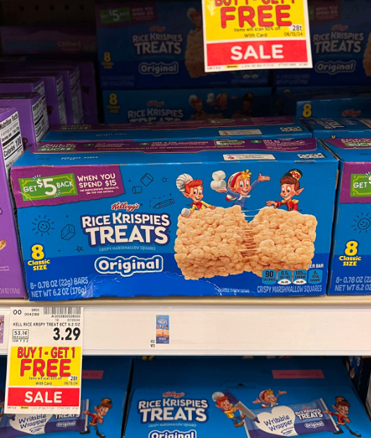 Kellogg's Rice Krispies Treats Kroger Shelf Image