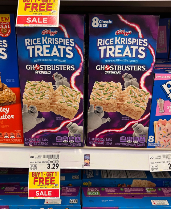 Kellogg's Rice Krispies Treats Kroger Shelf Image