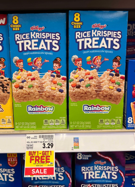 Kellogg's Rice Krispies Treats Kroger Shelf Image