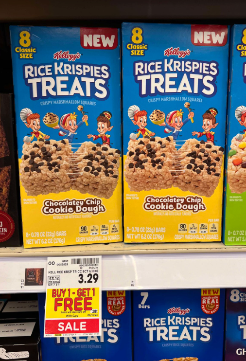 Kellogg's Rice Krispies Treats Kroger Shelf Image