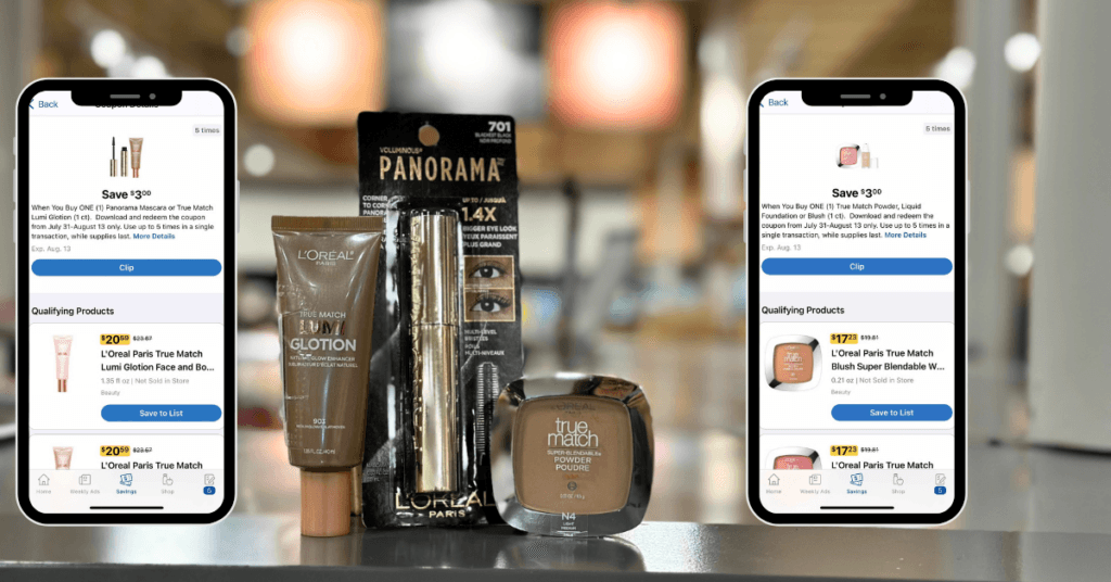 L'Oréal Paris Voluminous Panorama Mascara, True Match Lumi Glotion, and True Match Powder Kroger Digital Coupons