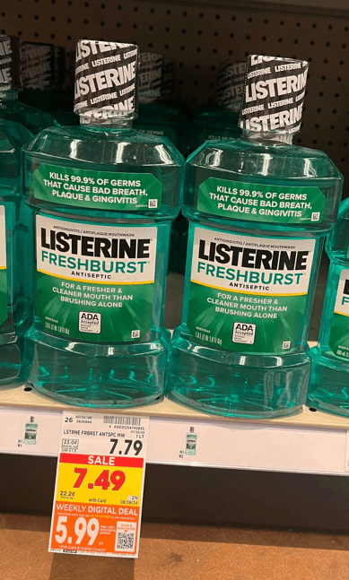 Listerine Mouthwash Kroger Shelf Image