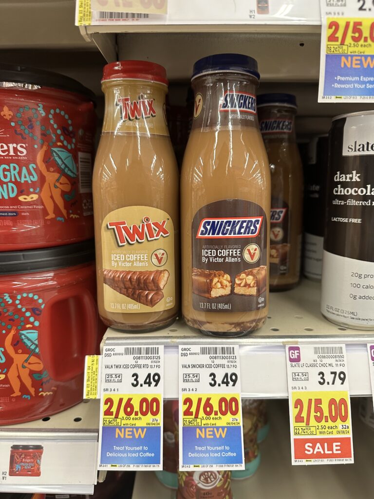 victor allens snickers and twix iced coffee kroger shelf image