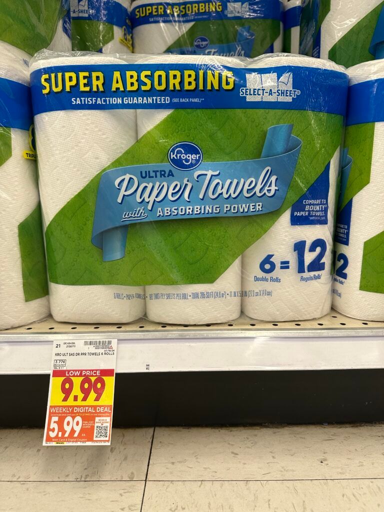 kroger paper towels shelf image