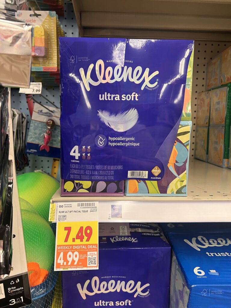 Kleenex Multipacks Kroger Shelf Image