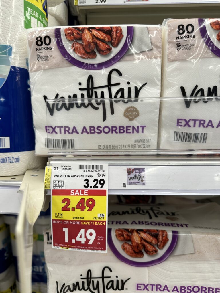 vanity fair napkins kroger shelf image