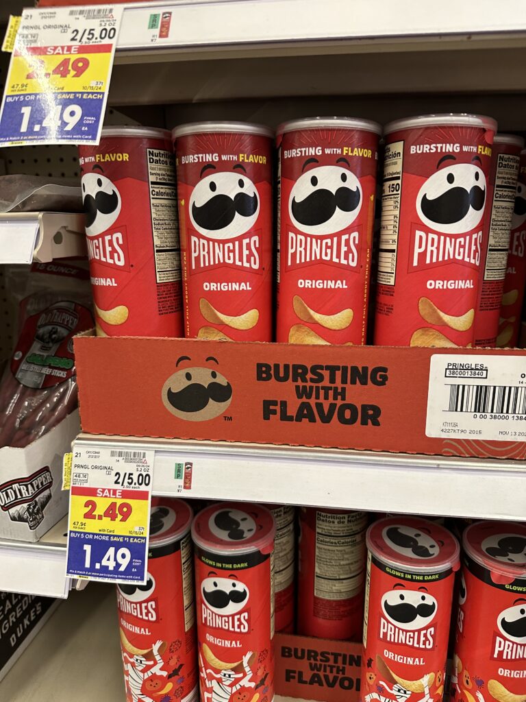 Pringles Canister Kroger Shelf Image