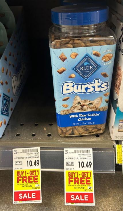 blue cat treats kroger shelf image