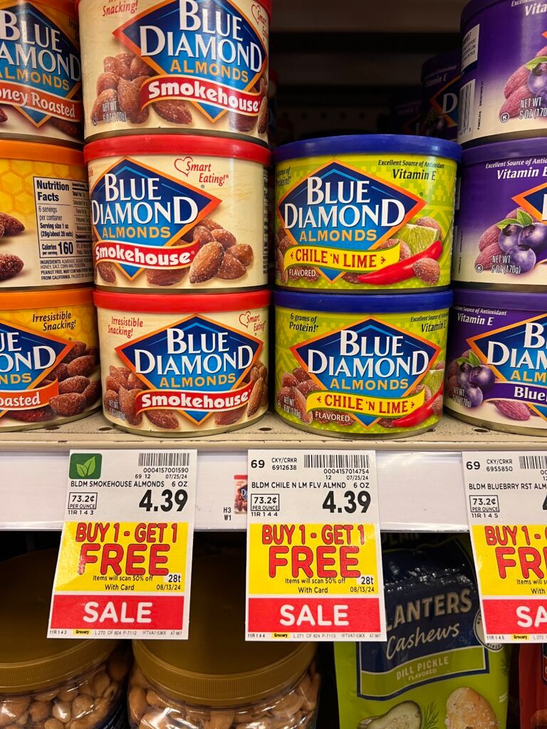 blue diamond almonds kroger shelf image (1)