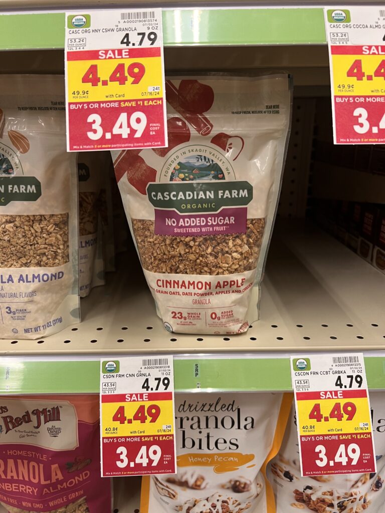 cascadian farm granola kroger shelf image (1)