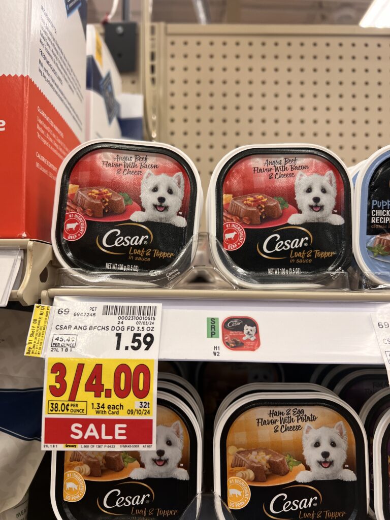 cesar dog food kroger shelf image (1)
