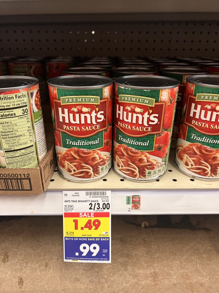 hunts pasta sauce kroger shelf image (1)