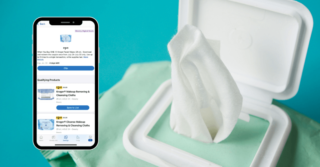 kroger facial wipes digital