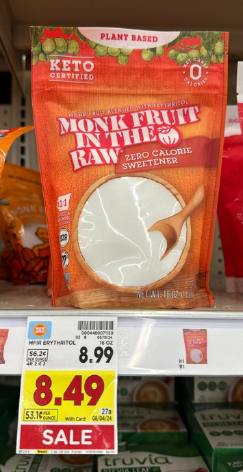 monk fruit in the raw kroger shelf image