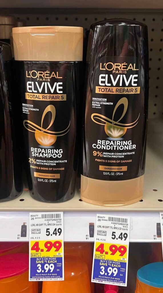 L'Oreal Elvive Shampoo & Conditioner Kroger Shelf Image