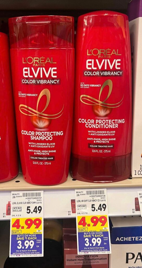 L'Oreal Elvive Shampoo & Conditioner Kroger Shelf Image