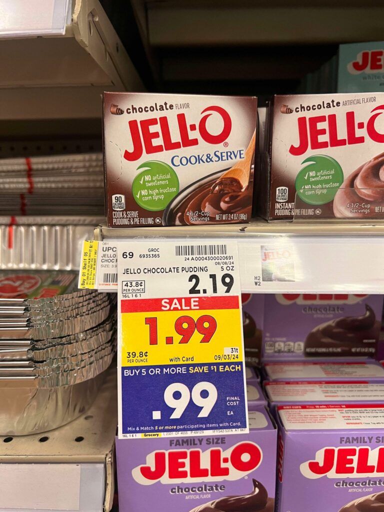 Jell-O Pudding and Gelatin Kroger Shelf Image