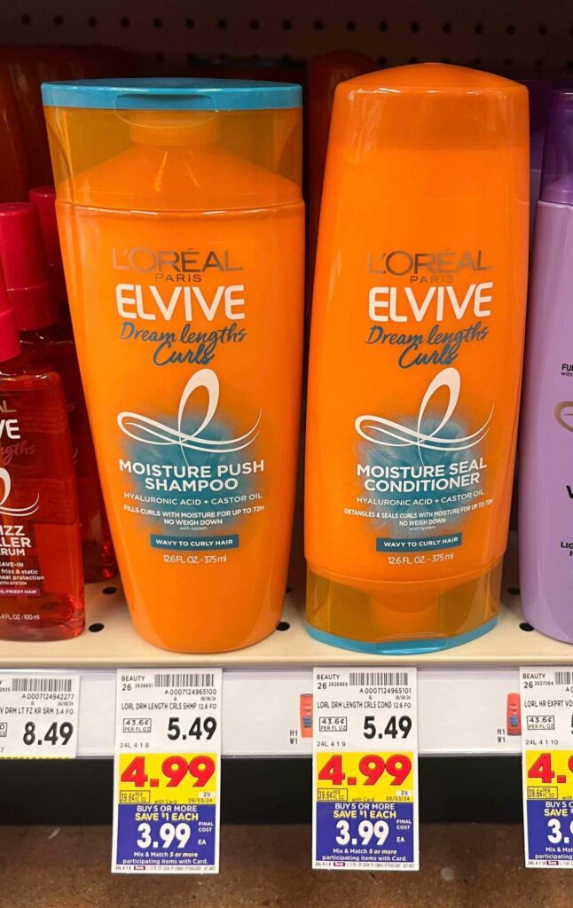 L'Oreal Elvive Shampoo & Conditioner Kroger Shelf Image