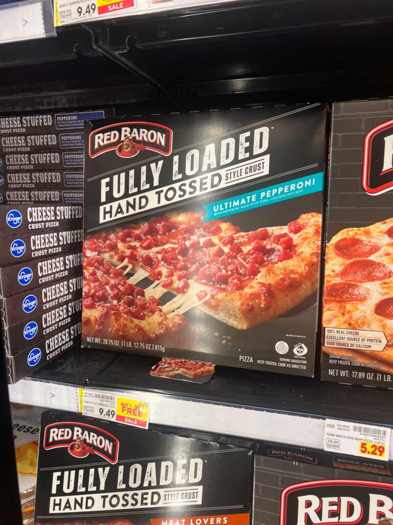 Red Baron Fully Loaded Pizza Kroger Shelf Image