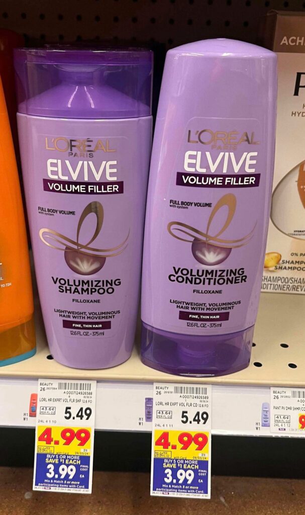 L'Oreal Elvive Shampoo & Conditioner Kroger Shelf Image