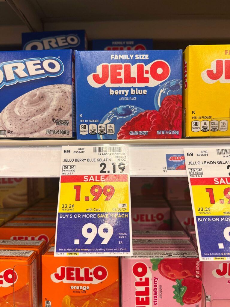 Jell-O Pudding and Gelatin Kroger Shelf Image