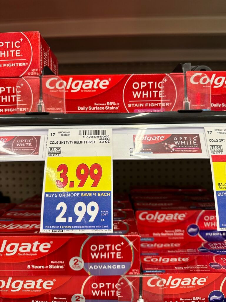 Colgate Optic White Toothpaste Kroger Shelf Image