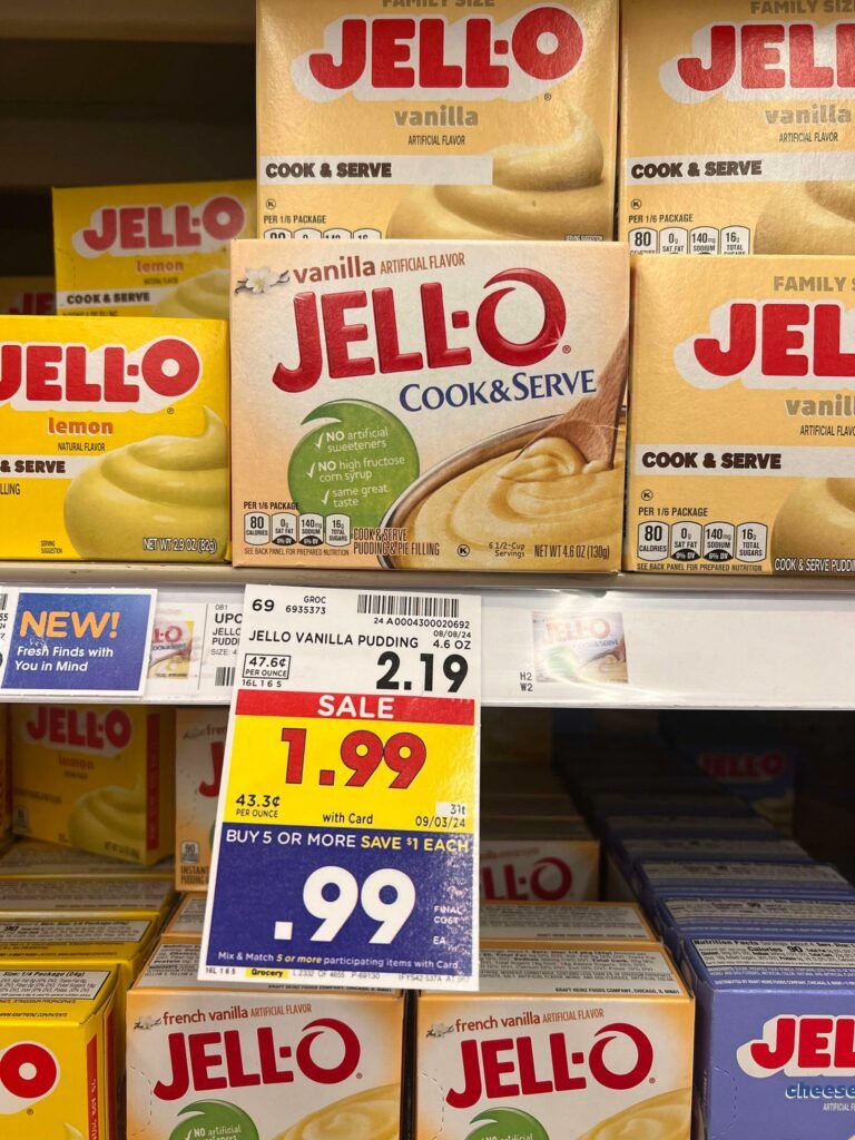 Jell-O Pudding and Gelatin Kroger Shelf Image