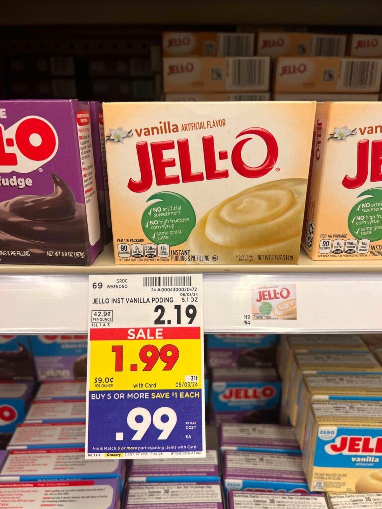 Jell-O Pudding and Gelatin Kroger Shelf Image