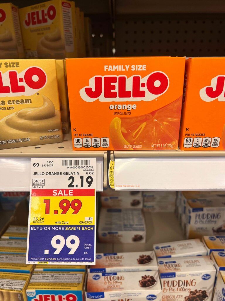 Jell-O Pudding and Gelatin Kroger Shelf Image