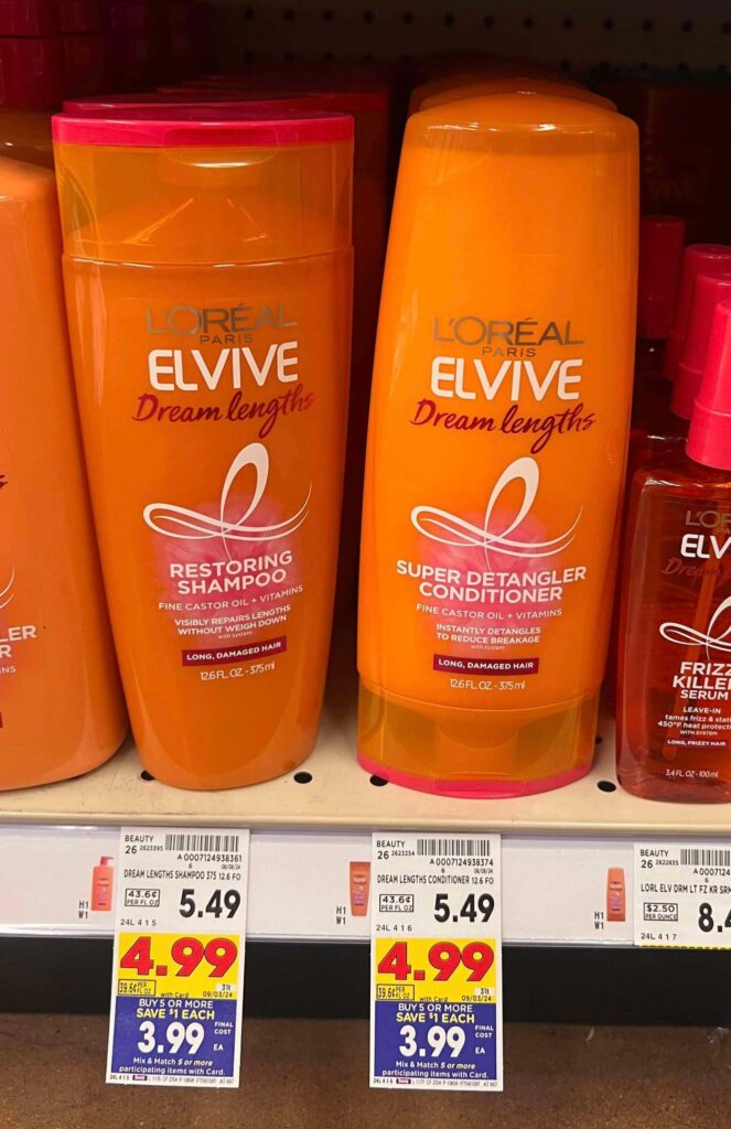 L'Oreal Elvive Shampoo & Conditioner Kroger Shelf Image