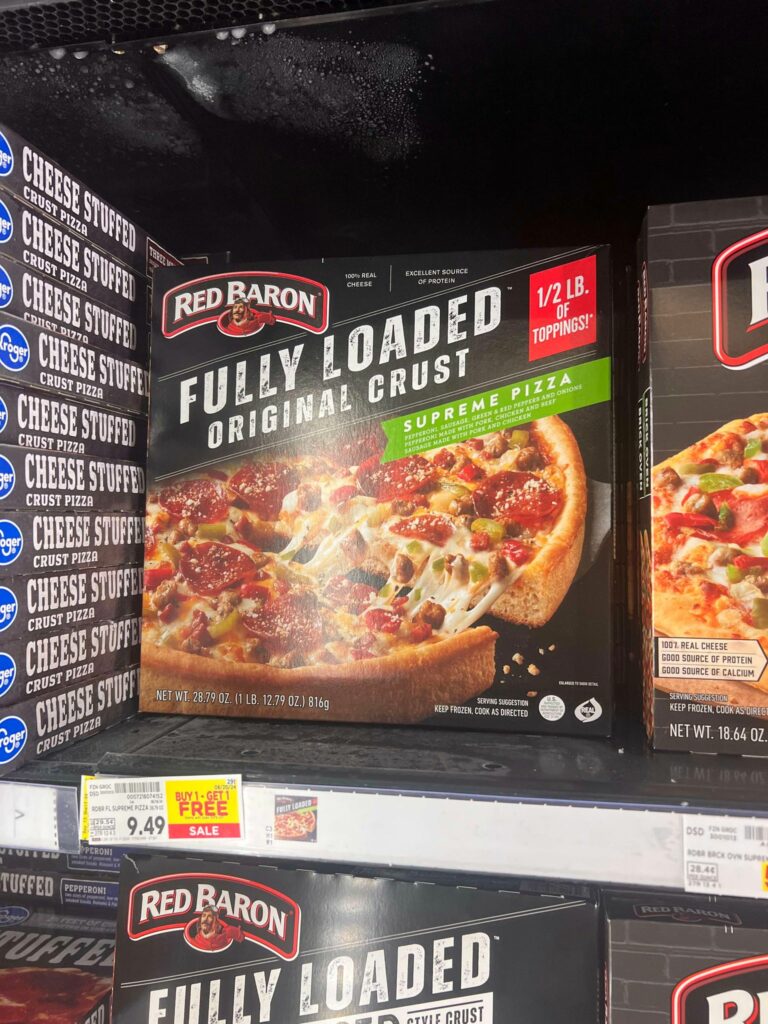 Red Baron Fully Loaded Pizza Kroger Shelf Image