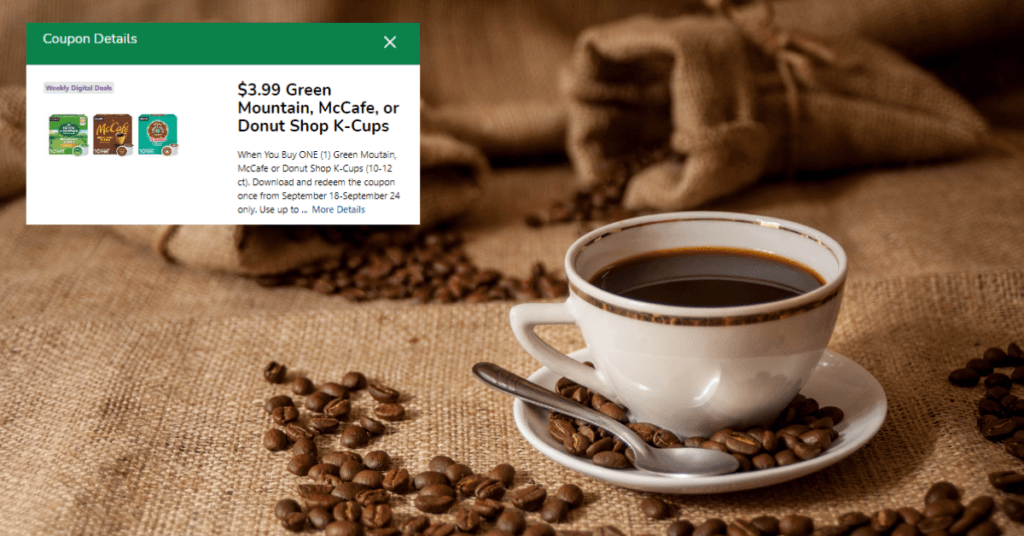 Green Mountain, McCafe and Donut Shop Coffee Coupon Kroger