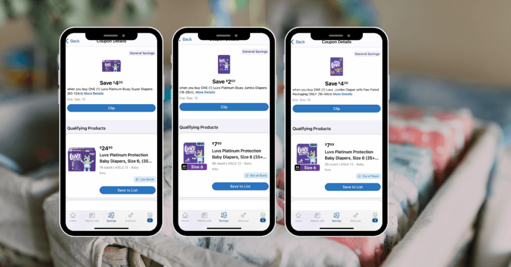 Luvs Diapers kroger digital coupons