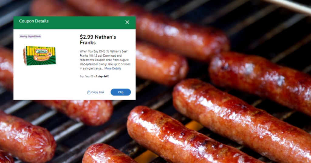 Nathan's Beef Franks Kroger Digital Coupon